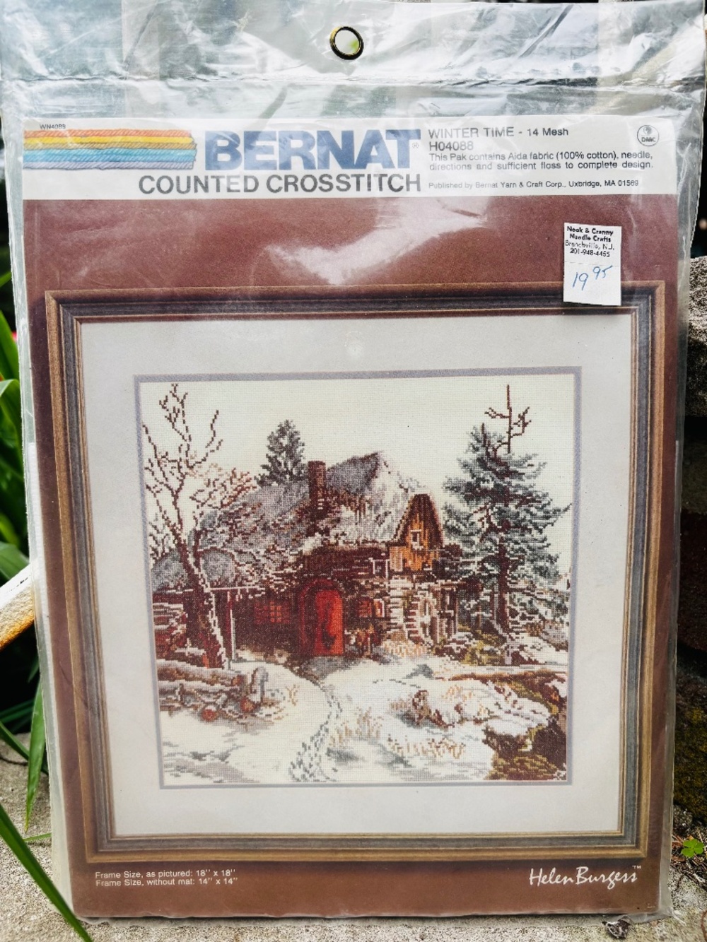 Vintage 1980's Bernat "Winter Time" Counted Cross Stitch Kit by Helen Burgess